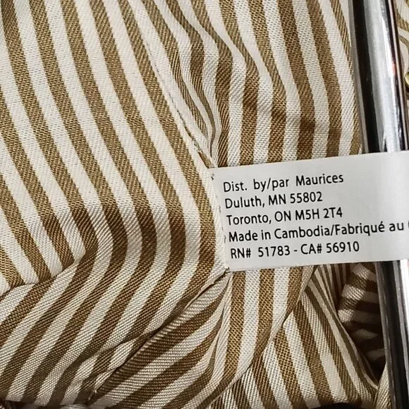 Maurices Plaid Flannel Tote Bag Button Closure Front Pocket Striped Lining - Picture 8 of 16